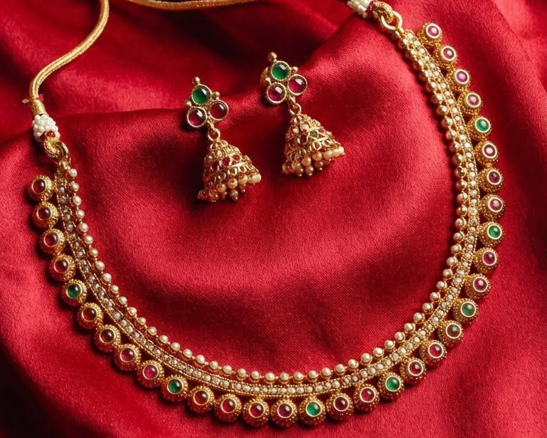 sundari gold necklace set