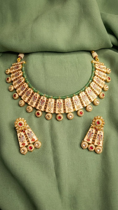 MEERA ENAMEL KUNDAN CHOKER SET