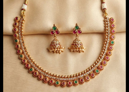 KAMALA FLORAL GOLD NECKLACE SET