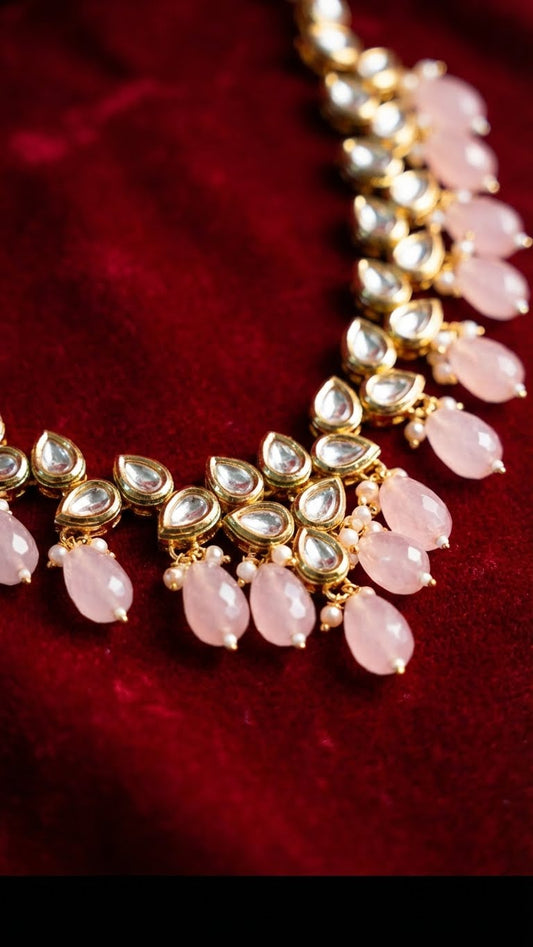 BLUSH AURA KUNDAN NECKLACE SET