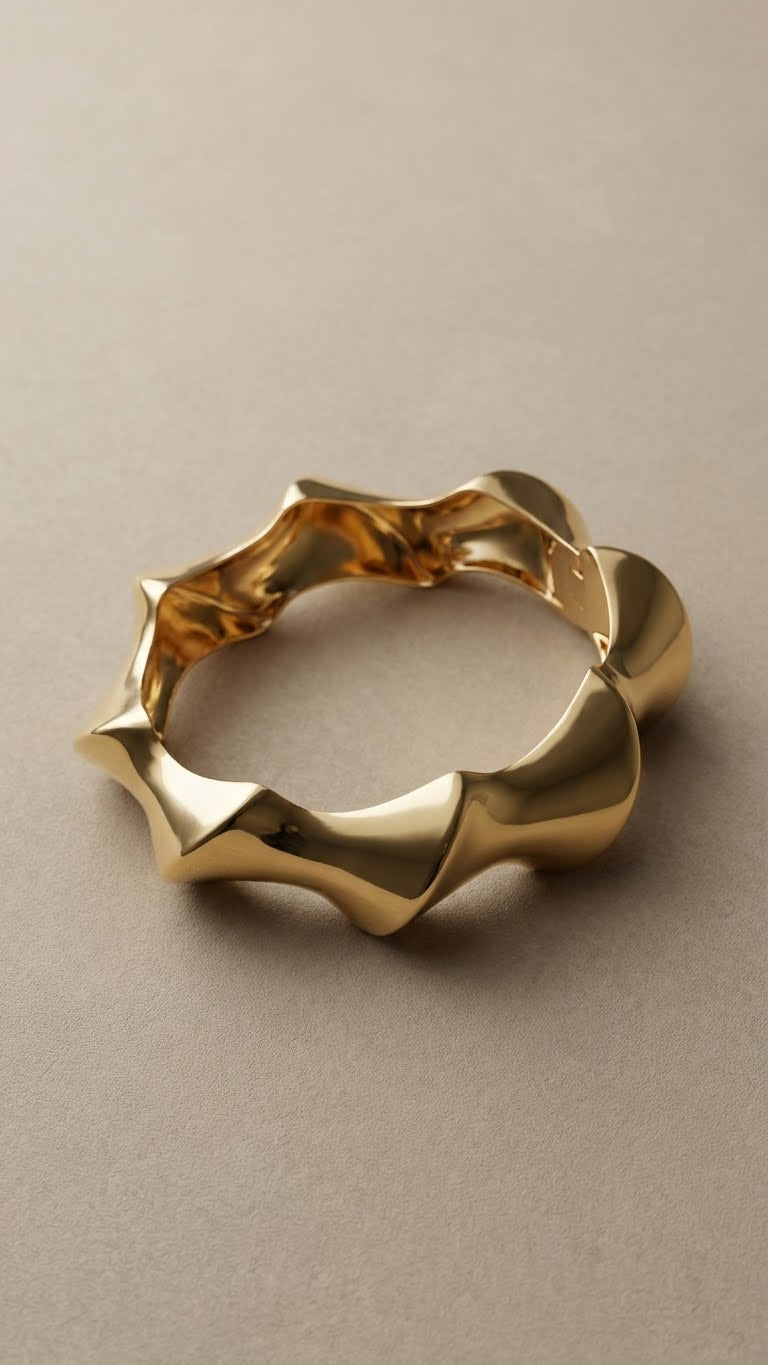 aureva solara™ anti-tarnish sculpted cuff bracelet