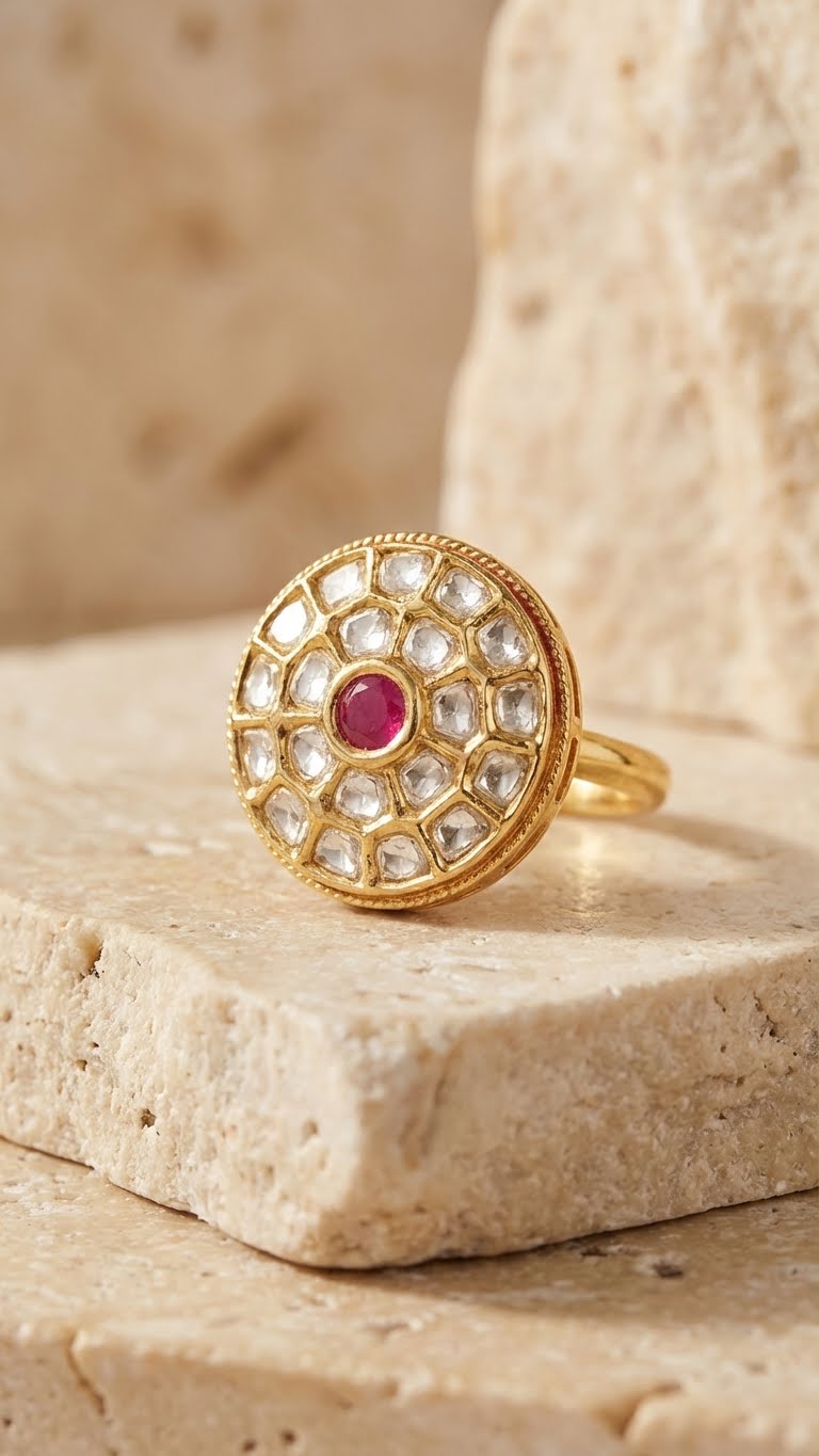 imperial emerald & ruby medallion ring