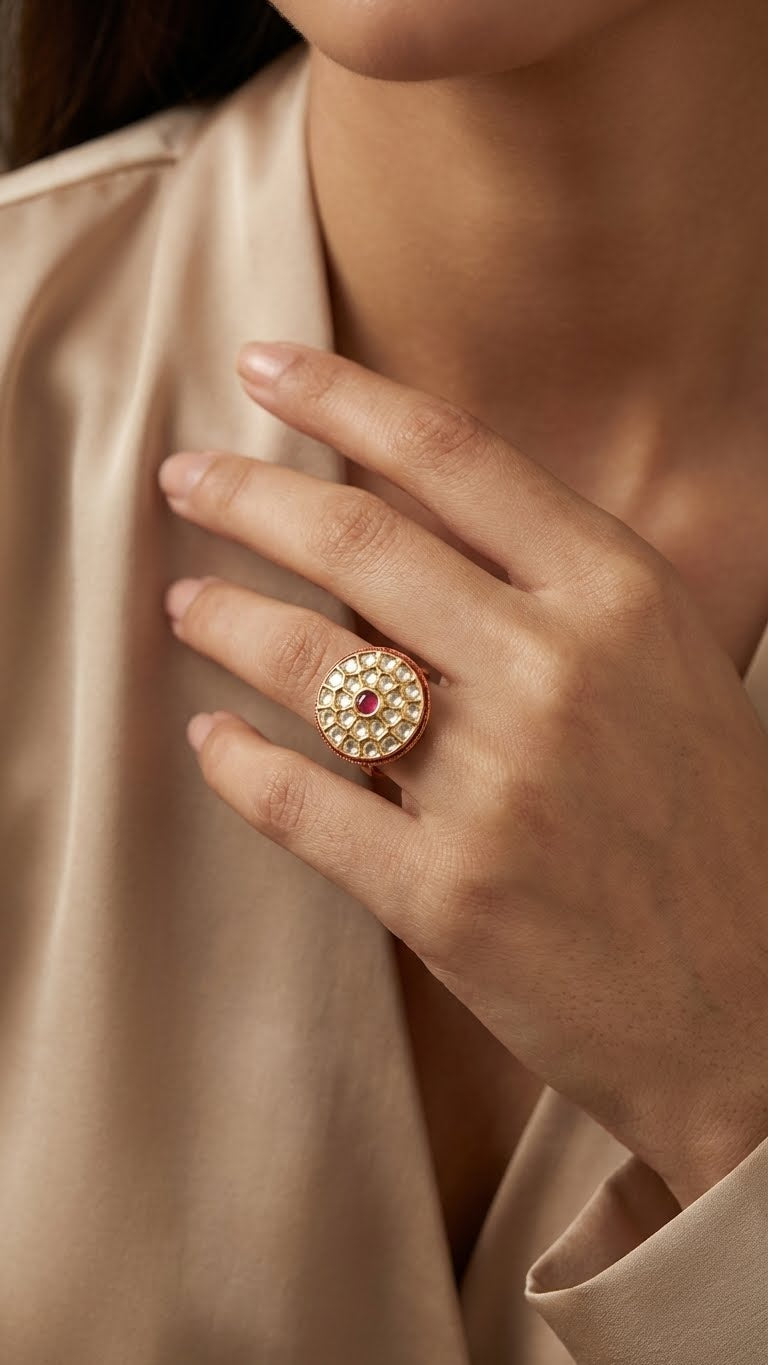 imperial emerald & ruby medallion ring