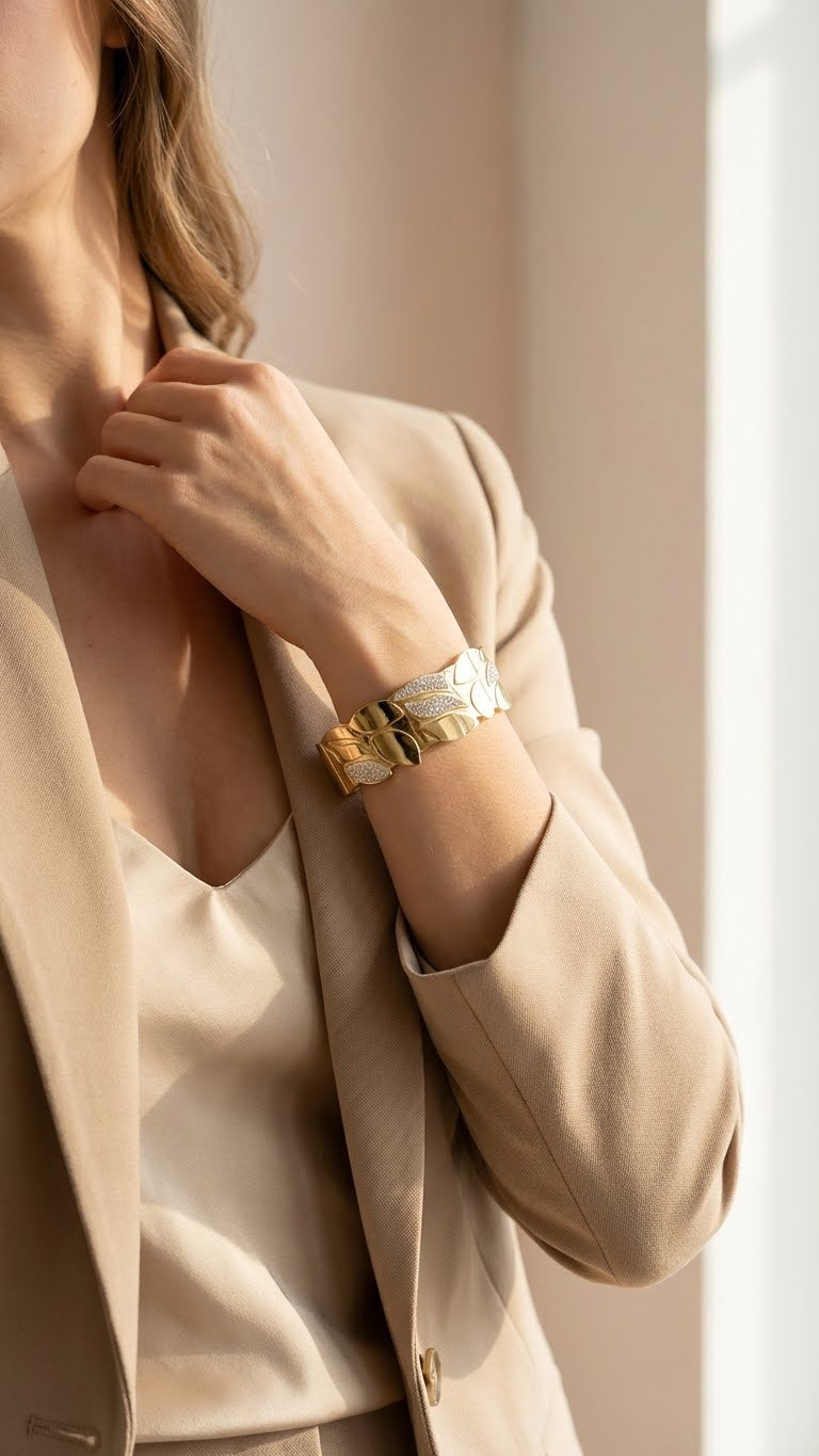 aureva flarelux™ anti-tarnish statement cuff bracelet