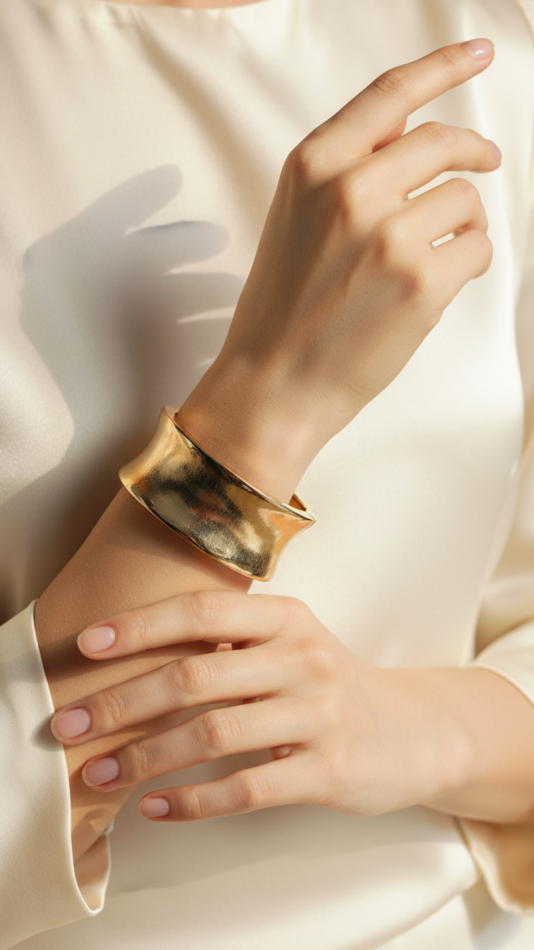 aureva obsidianwave™ anti-tarnish statement cuff