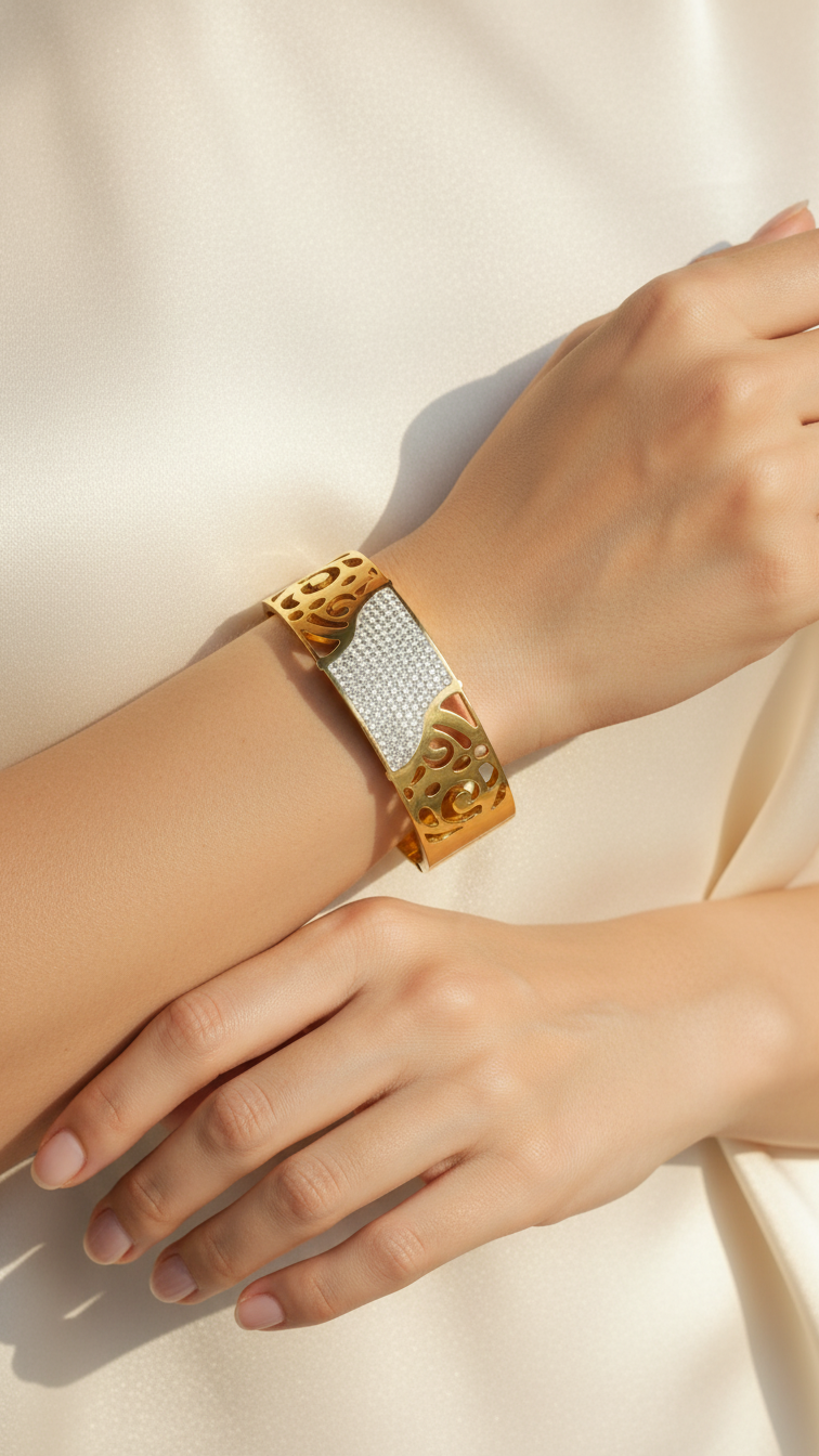 aureva noorflare™ anti-tarnish cuff bracelet