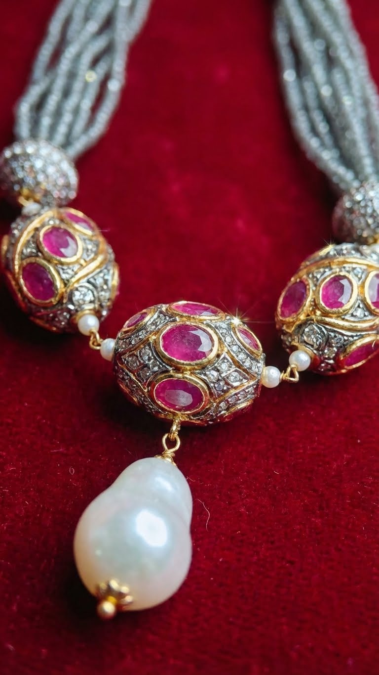 lumina rose pearl necklace set